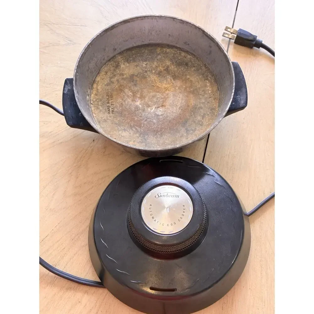 VTG 70s Sunbeam Automatic Electric Egg Cooker Poacher Black Model EP-C TESTED